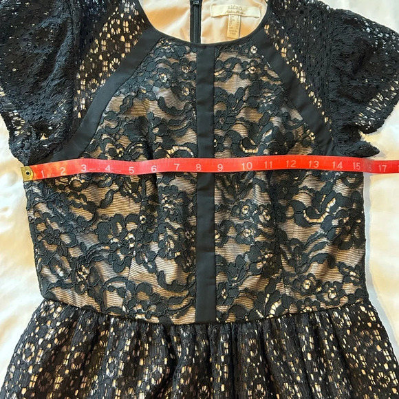 Aidan MATTOX Black Lace Mesh Cocktail Dress 6 LBD Party - Picture 5 of 8
